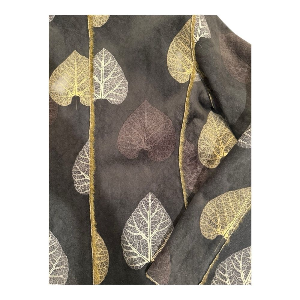 Robert Kitchen Canada Reversible Jacket Faux Fur Faux Suede Leaf Print W’s L - Picture 7 of 11